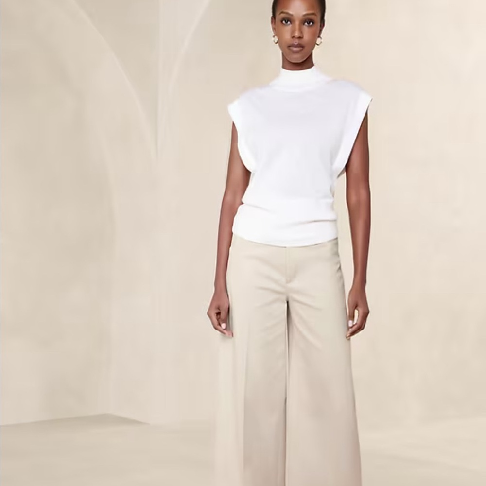 Banana Republic Factory Cream Wide-Leg Pants